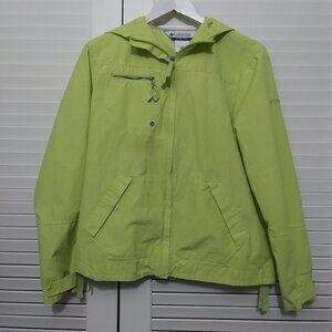 Columbia Jacket Green Cotton Full Zip‎ Windbreaker Hoodie Womens Medium